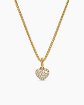 Petite Pavé Heart Amulet in 18K Yellow Gold with Diamonds, 7.4mm